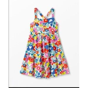 Hanna Andersson Sleeveless Tiered Muslin all over flower print Dress size 10 NNT